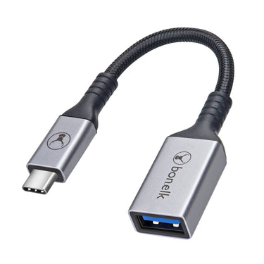 bonelk long-life usb-c to usb-a adapter (15cm) (space grey)